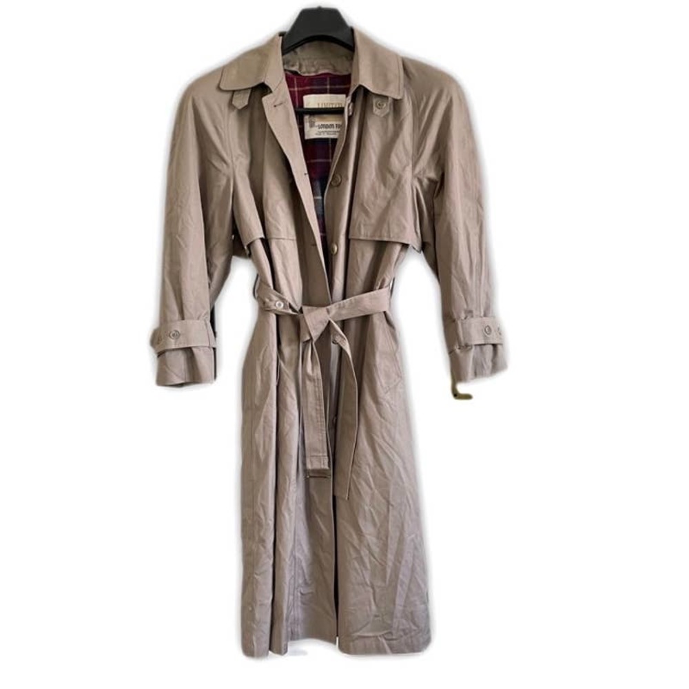 Rare ! Vintage Trench Coat by London Fog | Limited Edition | Red Plaid Size 10P